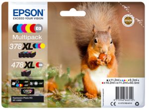 Epson Squirrel 478XL blækpatron 1 stk Original Højt (XL) udbytte Sort, Blå, Magenta, Gul, Rød, Grå