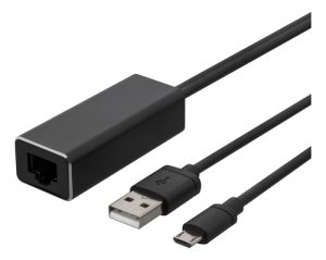 Deltaco Ethernet adapter til casting-enheder, 1m, 100 Mbps, USB-A + USB Micro B, sort