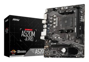 MSI A520M-A PRO bundkort AMD A520 Stik AM4 micro ATX