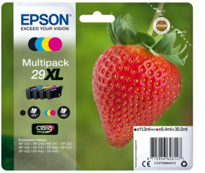 Epson Strawberry C13T29964022 blækpatron 1 stk Original Sort, Blå, Magenta, Gul