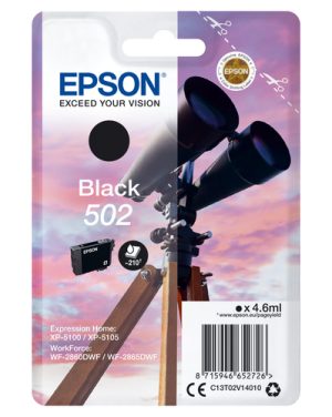Epson 502 blækpatron 1 stk Original Standard udbytte Sort