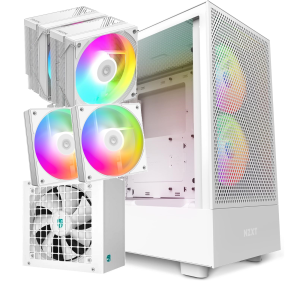 KONFIRMAND: SNOW WHITE - Kabinet, CPU-Køler, 2 ARGB Blæsere og Strømforsyning - BUNDLE