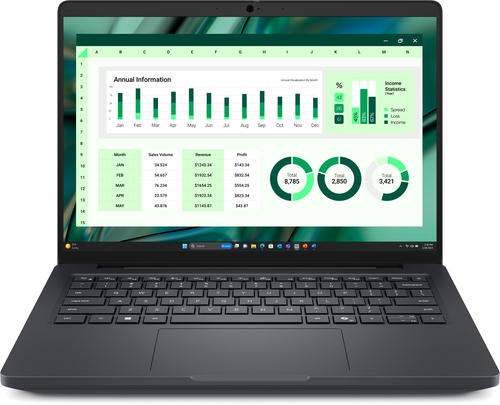 DELL Pro Max 14 MC14250 Intel Core Ultra 7 265H Mobil workstation 35,6 cm (14") Full HD+ 16 GB LPDDR5x-SDRAM 512 GB SSD NVIDIA RTX PRO 500 Blackwell Wi-Fi 7 (802.11be) Windows 11 Pro Nordisk Sort