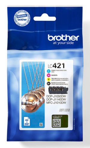 Brother LC421VAL blækpatron 4 stk Original Standard udbytte Sort, Blå, Magenta, Gul