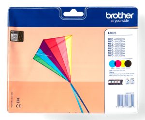 Brother LC223VALBPDR blækpatron 4 stk Original Sort, Blå, Magenta, Gul