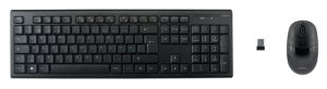 Deltaco Trådløst tastatur og mus, USB nano modtagere, 10m, nordisk, sort