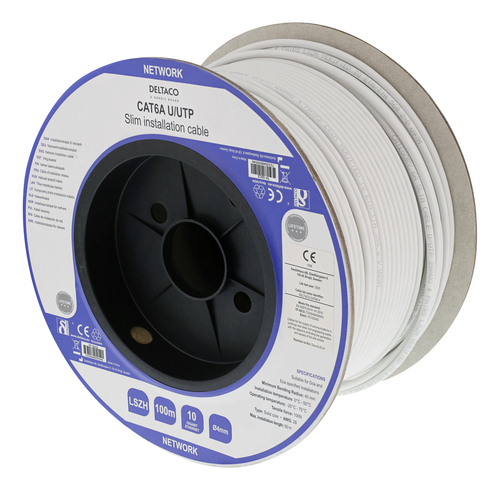 Deltaco TP-56CS netværkskabel Hvid 100 m Cat6a