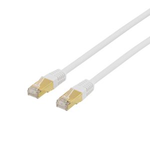 Deltaco S/FTP Cat7 patch cable15m 600MHz Delta Certif LSZH RJ45white