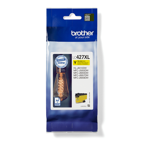 Brother LC-427XLY blækpatron 1 stk Original Højt (XL) udbytte Gul